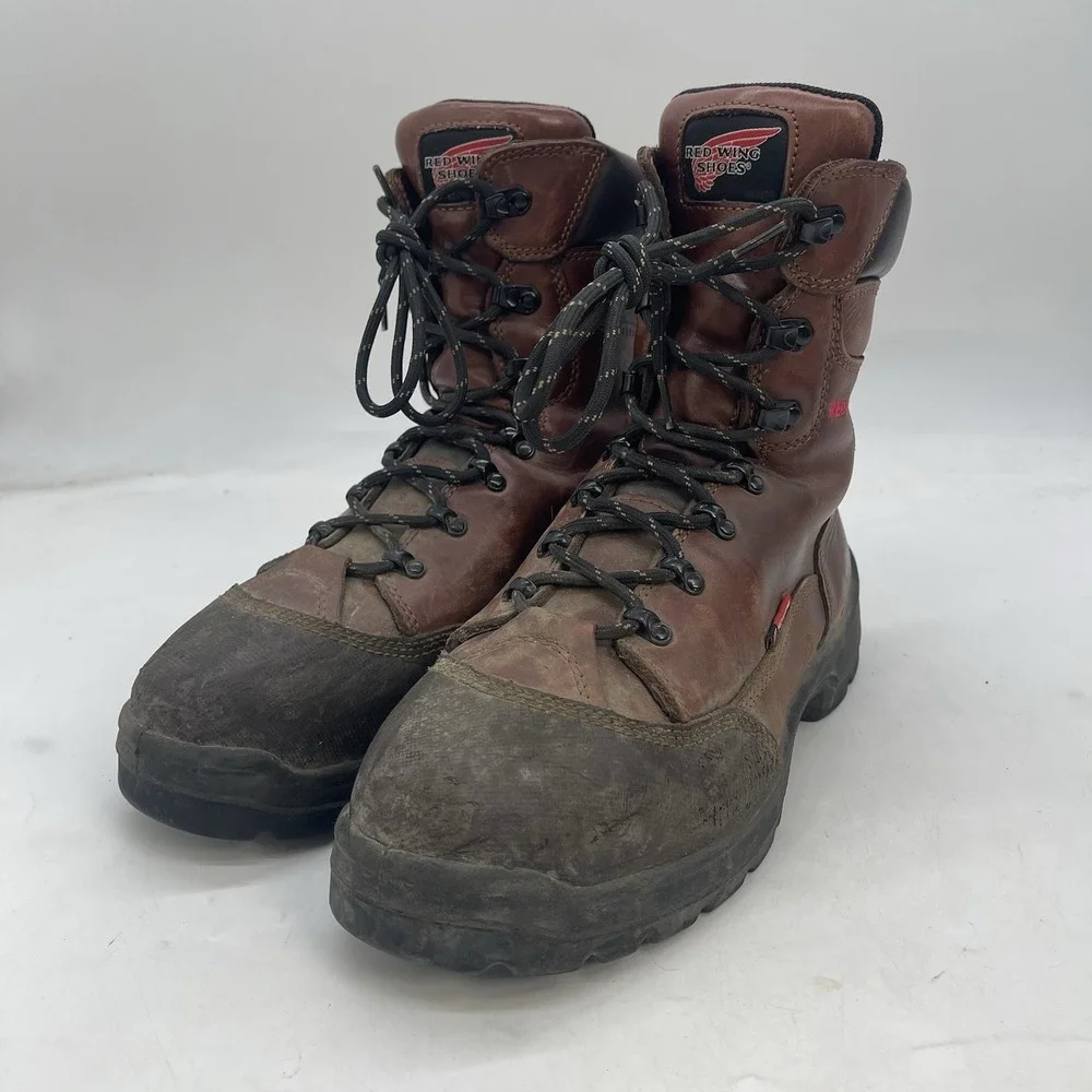 Red Wing Work Boots Mens 9.5 D #3565 Shoes King Toe Brown Leather Lace Up